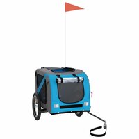 Hondenfietstrailer oxford stof en ijzer blauw en grijs 3