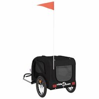 Hondenfietstrailer oxford stof en ijzer zwart 8