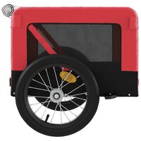 Hondenfietstrailer oxford stof en ijzer rood en zwart 8