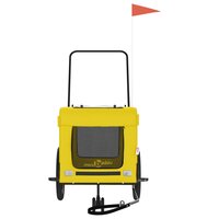 Hondenfietstrailer oxford stof en ijzer geel en zwart 5