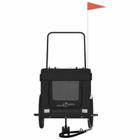 Hondenfietstrailer oxford stof en ijzer zwart 5