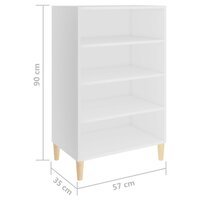 Dressoir 57x35x90 cm bewerkt hout wit 6