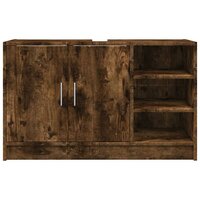 Wastafelkast 90x29x55 cm bewerkt hout gerookt eikenkleurig 4