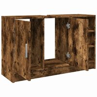 Wastafelkast 90x29x55 cm bewerkt hout gerookt eikenkleurig 5