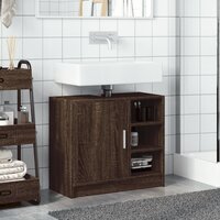 Wastafelkast 63x29x55 cm bewerkt hout bruin eikenkleurigig 3