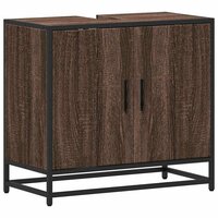 Wastafelkast 65x33x60 cm bewerkt hout bruin eikenkleur 2