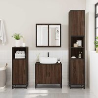 Wastafelkast 65x33x60 cm bewerkt hout bruin eikenkleur 3
