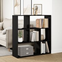 Kamerscherm / boekenkast 102x29x103,5 cm bewerkt hout zwart 4