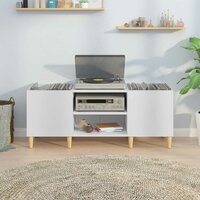 Platenkast 121x38x48 cm bewerkt hout wit 3