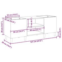 Platenkast 121x38x48 cm bewerkt hout wit 8