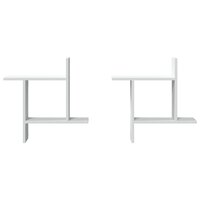 Wandschappen 2 st 50x12x50 cm bewerkt hout wit 4