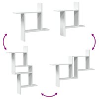 Wandschappen 2 st 50x12x50 cm bewerkt hout wit 7