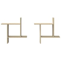 Wandschappen 2 st 50x12x50 cm bewerkt hout sonoma eikenkleurig 4