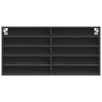 Vitrinekast 100x8,5x50 cm bewerkt hout zwart 4
