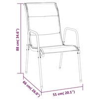 Tuinstoelen 2 st staal en textileen zwart 7