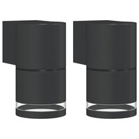 Buitenwandlampen 2 st gegoten aluminium zwart 2