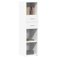 Hoge kast 30x42,5x124 cm bewerkt hout wit 3