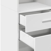 Hoge kast 30x42,5x124 cm bewerkt hout wit 8