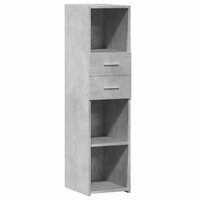 Hoge kast 30x42,5x124 cm bewerkt hout betongrijs 2