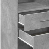 Hoge kast 30x42,5x124 cm bewerkt hout betongrijs 8