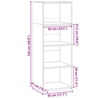 Hoge kast 45x41x124 cm bewerkt hout zwart 9