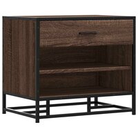 Schoenenbank 60x40x53,5 cm bewerkt hout en metaal bruin eiken 2