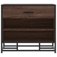 Schoenenbank 60x40x53,5 cm bewerkt hout en metaal bruin eiken 4