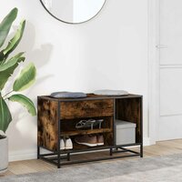 Schoenenbank 80x40x53,5 cm bewerkt hout en metaal gerookt eiken 3