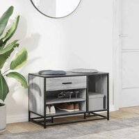 Schoenenbank 80x40x53,5 cm bewerkt hout en metaal grijs sonoma 3