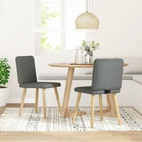Eetkamerstoelen 2 st stof donkergrijs 2