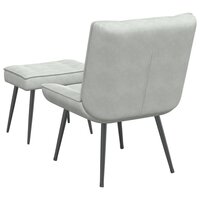 Relaxstoel met voetenbank fluweel lichtgrijs 7