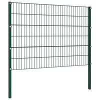 Schuttingpaneel met palen 10,2x1,2 m ijzer groen 3