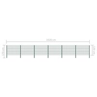 Schuttingpaneel met palen 10,2x1,2 m ijzer groen 5