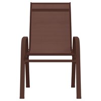 Tuinstoelen stapelbaar 2 st textileen stof bruin 2