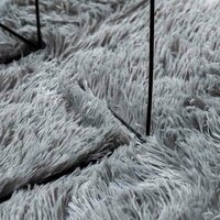 Hoogpolig vloerkleed NAVARRA 160x160 cm polyester lichtgrijs 7
