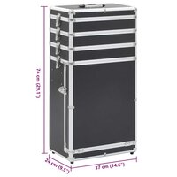 Make-up trolley aluminium zwart 9