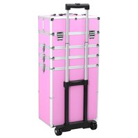 Make-up trolley aluminium roze 4