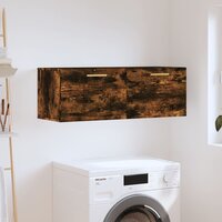 Wandkast 100x36,5x35 cm bewerkt hout gerookt eikenkleurig 1