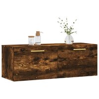 Wandkast 100x36,5x35 cm bewerkt hout gerookt eikenkleurig 3