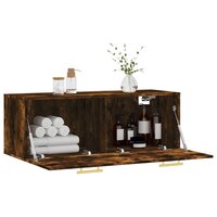 Wandkast 100x36,5x35 cm bewerkt hout gerookt eikenkleurig 4