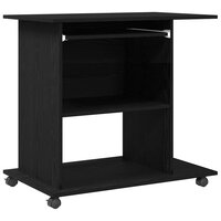 Computerbureau Zwart Eiken 80x50x75 cm Bewerkt Hout 2