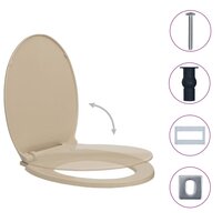 Toiletbril soft-close en quick-release ovaal beige 2
