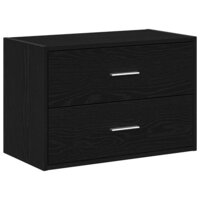 Kast met 2 lades 60x31x40 cm bewerkt hout zwart eikenkleurig 2