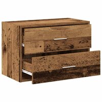 Kast met 2 lades 60x31x40 cm bewerkt hout oud houtkleurig 5