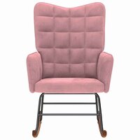 Schommelstoel fluweel roze 3
