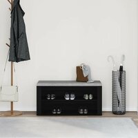 Schoenenbank 100x35x45 cm bewerkt hout zwart eikenkleurig 3