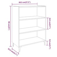 Dressoir 69,5x32,5x90 cm bewerkt hout betongrijs 7