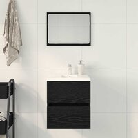 Badkamerwastafelkast Zwart Eiken 41x38,5x45 cm Bewerkt Hout 3