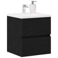 Badkamerwastafelkast Zwart Eiken 41x38,5x45 cm Bewerkt Hout 4