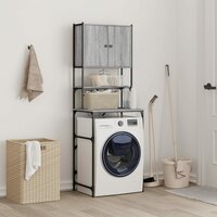 Wasmachinekast 68x48,5x194 cm grijs sonoma eikenkleurig 3